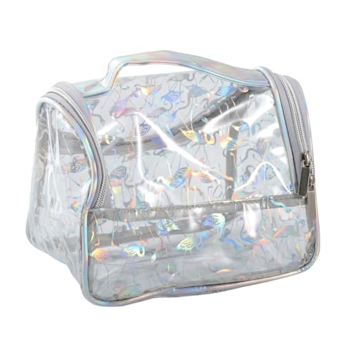 Gatuida wasserdichte Transparente PVC Kosmetiktasche mit Großer Kapazität Reise Kulturbeutel für Damen Tragbarer Organizer für Toilettenartikel und Make Up mit Flamingo von Gatuida