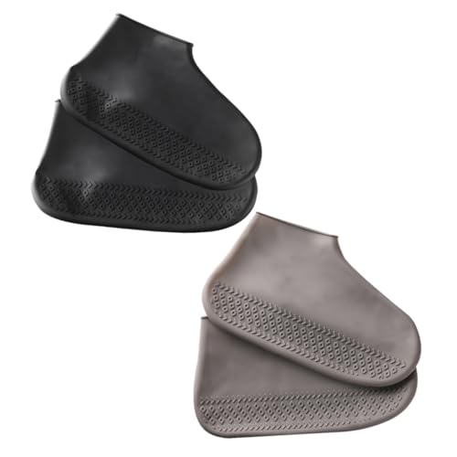 Gatuida wasserdichte Überschuhe rutschfeste Verschleißfeste Schuhüberzüge für Herren Damen Outdoor Schutz vor Regen Schlamm Schnee Langlebig Flexibel Schwarz von Gatuida