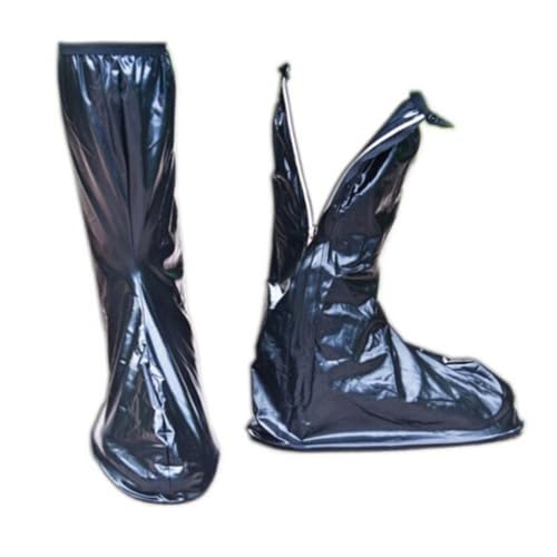 Gatuida wasserdichte Wiederverwendbare Überschuhe Hohe Stiefelüberzieher mit Reißverschluss rutschfeste Gummisohle Schutz vor Regen und Schlamm für Herren Schuhgröße von Gatuida