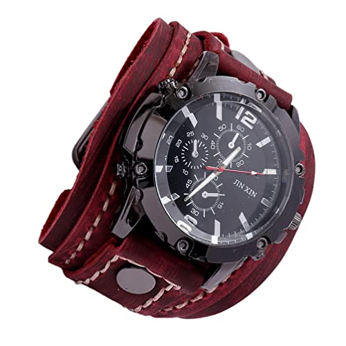 Uhrkette Digitaluhren für Herren verstellbare uhr für herren Geschenke herren armband männliche Armbanduhr Herren-Armbanduhr gotisch Gurt Bronze- Lederriemen Fräulein schmücken von Gatuida