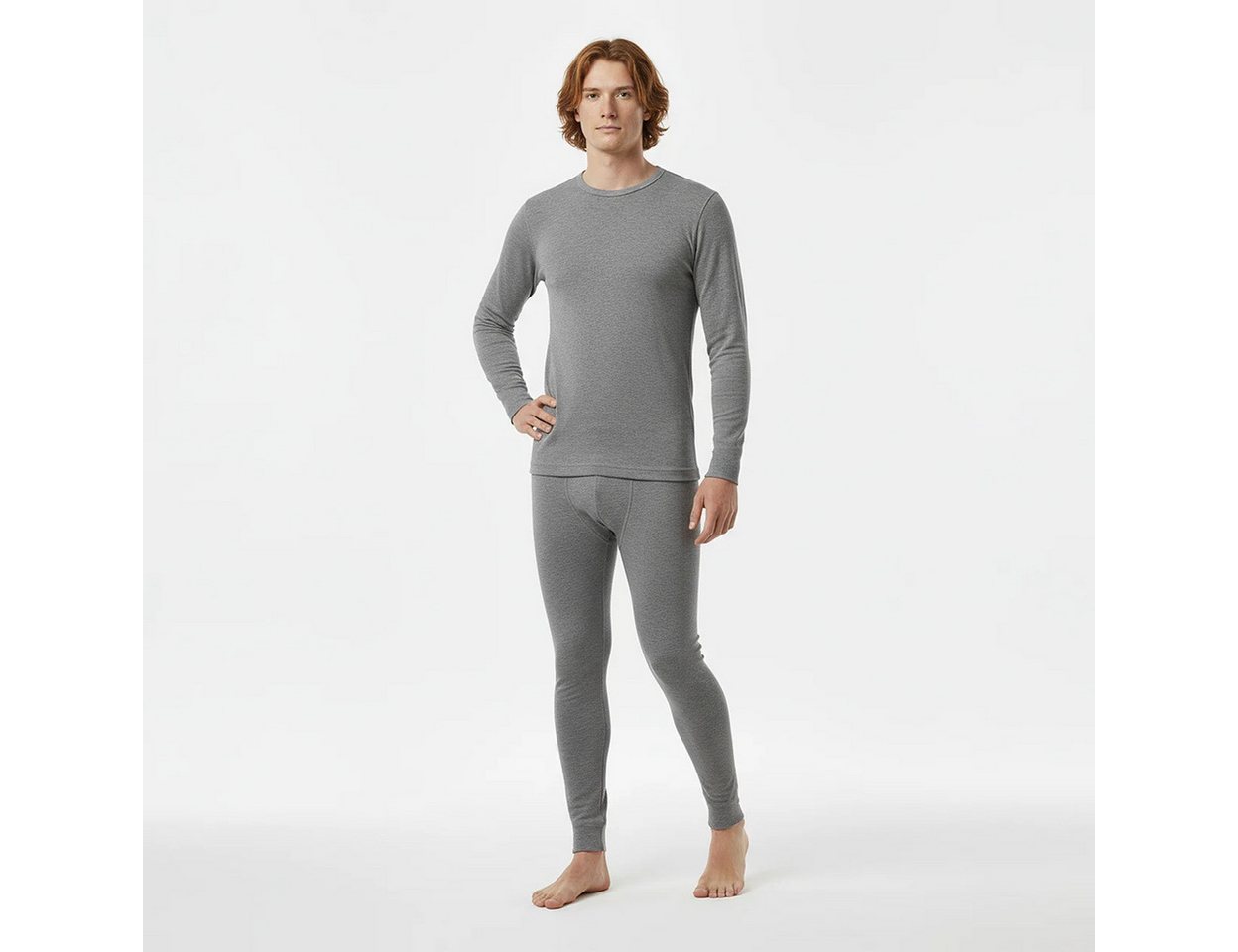 Gaubert Thermohemd Thermo Unterwäsche Set Herren Merinowolle Atmungsaktiv Geruchshemmend (Funktionsunterwäsche, 2-tlg., 1 x Oberteil, 1 x Unterhose) atmungsaktiv, wärmend, super soft, 4-Wege-Stretch von Gaubert