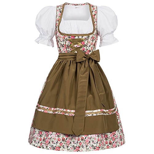 Gaudi-Leathers Damen Dirndl Kleid Dirndlkleid Trachtenkleid Josie Rosenstoff 38 von Gaudi-Leathers