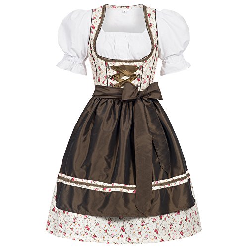 Gaudi-Leathers Damen Dirndl Kleid Dirndlkleid Trachtenkleid Erna Blumendruck 38 von Gaudi-Leathers