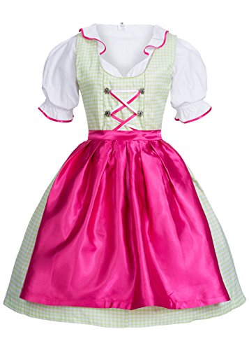 Gaudi-Leathers Damen GL2865 Dirndl, Grün (Grün/weiß 030), 36 von Gaudi-Leathers