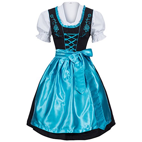 Gaudi-Leathers Damen SW2550 Dirndl, Schwarz (Hellblau Schwarz 050), 36 von Gaudi-Leathers