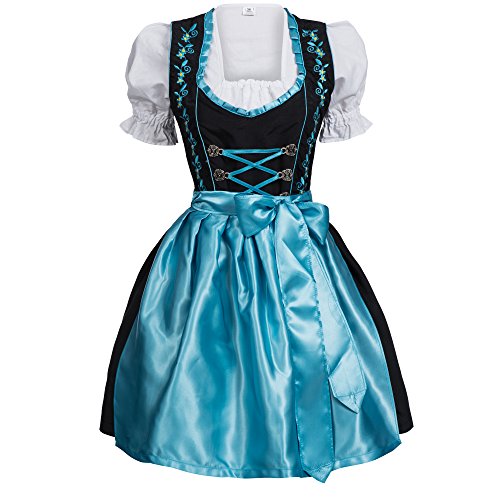 Gaudi-Leathers Damen SW2550Hak Dirndl, Schwarz (Hellblau Schwarz 050), 36 von Gaudi-Leathers