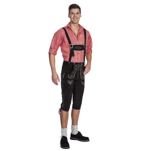 Gaudi-Leathers Herren E100 Trachten Lederhose Schwarz Gr. 52 von Gaudi-Leathers