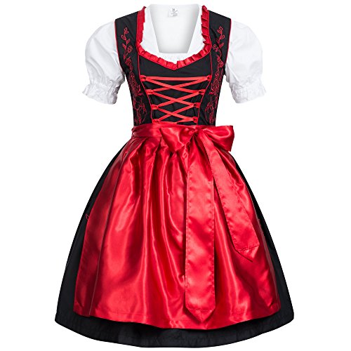 Gaudi-Leathers SW2585FILIRT Damen Dirndl, Schwarz (Rot 050), 34 von Gaudi-Leathers