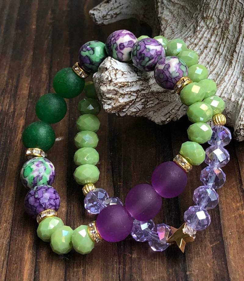 Armband, Grüne Armbänder, Lila Regenwald Geschenk Für Frauen, Freundin, Wickelarmband Armband, Grüne Armbänder, Lila Regenwald Geschenk Für Frauen, Freundin, Wickelarmband von GaudiDazzles