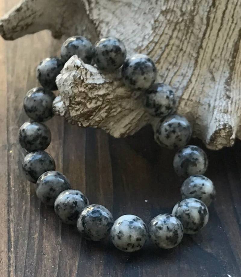 Herren Armband, Unisex Schmuck, Graue Perlen Edelstein Geschenk Für Männer, Armband Stapelbare von GaudiDazzles