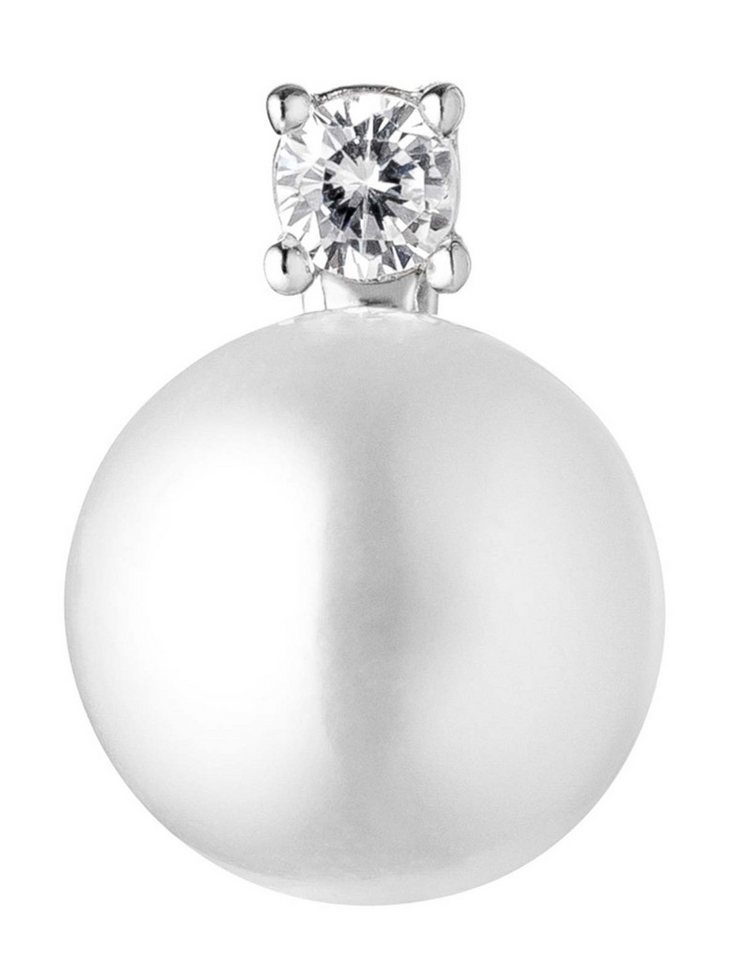 Gaura Pearls Perlenanhänger echte weiße Süßwasserzuchtperle, 925er rhodiniertes Silber von Gaura Pearls