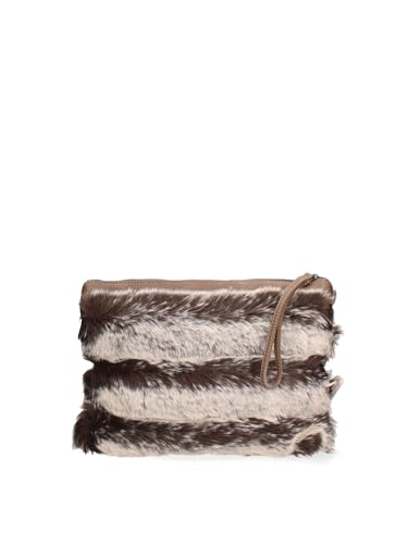 Clutch aus echtem Leder Made in Italy 27 x 34,5 x 2 cm GLX22847723FBG-PARENT, Taupe von Gave Lux