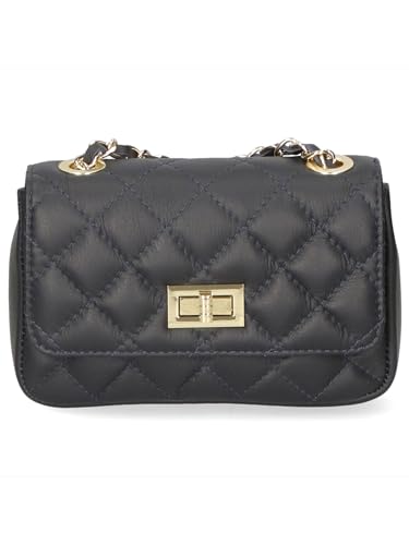 Gave Lux Carolina GLX22107323FBG-PARENT Damen-Schultertasche aus echtem Leder 13 x 20 x 6 cm, Blue Jeans, 13.0 x 20.0 x 6.0 von Gave Lux