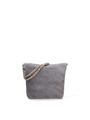 Gave Lux Damen-Handtasche aus echtem Leder, hergestellt in Italien, 19 x 23 x 6 cm, grau, Einheitsgröße von Gave Lux