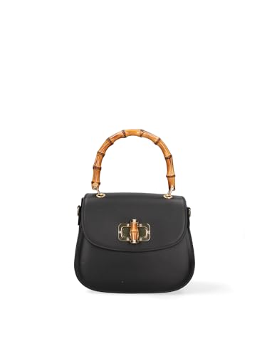 Gave Lux Damen-Handtasche aus echtem Leder, hergestellt in Italien, 23 x 17 x 11 cm, Schwarz , Einheitsgröße von Gave Lux