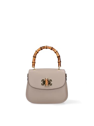 Gave Lux Damen-Handtasche aus echtem Leder, hergestellt in Italien, 23 x 17 x 11 cm, Taupe, Einheitsgröße von Gave Lux