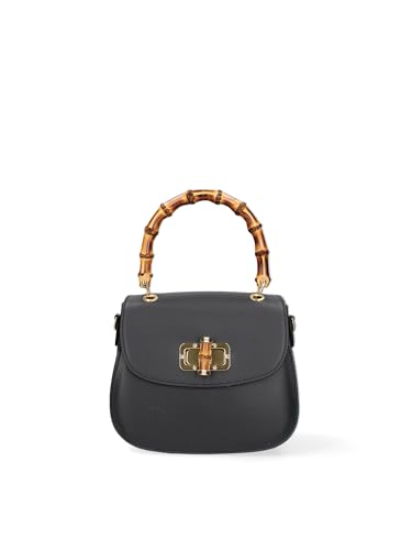 Gave Lux Damen-Handtasche aus echtem Leder, hergestellt in Italien, 23 x 17 x 11 cm, dunkelblau, Einheitsgröße von Gave Lux