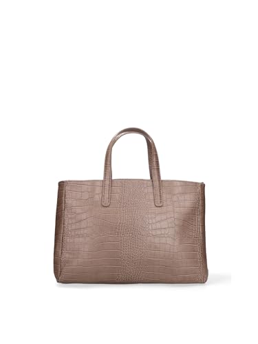 Gave Lux Damen-Handtasche aus echtem Leder, hergestellt in Italien, 38 x 24 x 16 cm, Taupe, Einheitsgröße von Gave Lux