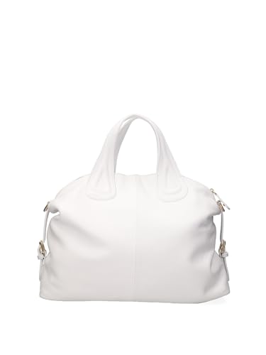 Gave Lux Damen-Handtasche aus echtem Leder, hergestellt in Italien, 42 x 30 x 16 cm, Weiß, Einheitsgröße von Gave Lux