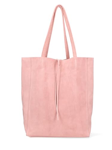 Gave Lux Damen-Schultertasche aus echtem Leder, hergestellt in Italien, 28 x 35,5 x 12,5 cm, Rosa (hell), Einheitsgröße von Gave Lux