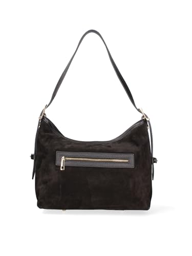 Gave Lux Damen-Schultertasche aus echtem Leder, hergestellt in Italien, 31 x 26 x 11,5 cm, Schwarz , Einheitsgröße von Gave Lux