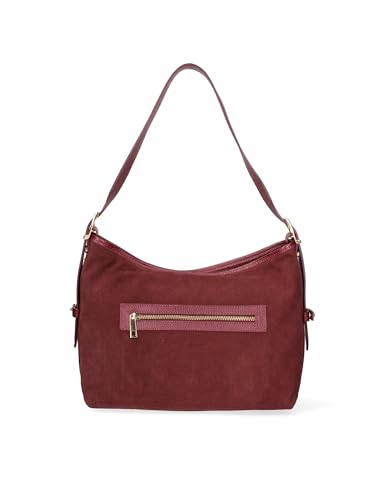 Gave Lux Damen-Schultertasche aus echtem Leder, hergestellt in Italien, 31 x 26 x 11,5 cm, bordeaux, Einheitsgröße von Gave Lux