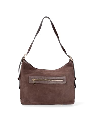 Gave Lux Damen-Schultertasche aus echtem Leder, hergestellt in Italien, 31 x 26 x 11,5 cm, dunkelbraun, Einheitsgröße von Gave Lux