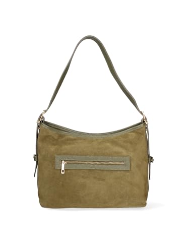 Gave Lux Damen-Schultertasche aus echtem Leder, hergestellt in Italien, 31 x 26 x 11,5 cm, dunkelgrün, Einheitsgröße von Gave Lux