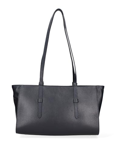 Gave Lux Damen-Schultertasche aus echtem Leder, hergestellt in Italien, 36 x 22 x 13 cm, dunkelblau, Einheitsgröße von Gave Lux