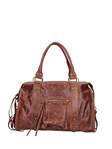 Gave Lux Damen-Umhängetasche aus echtem Wildleder. Handwerkliches Produkt. Hergestellt in Italien GLX220609023FBG Braun 41x28x13 cm von Gave Lux