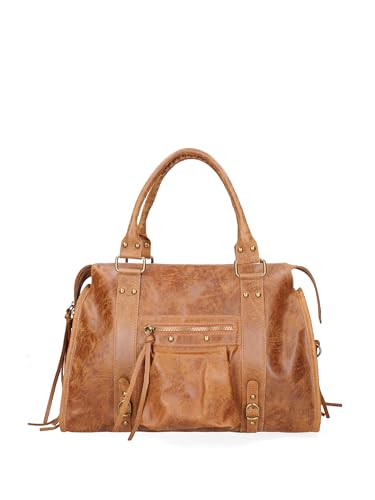 Gave Lux Damen-Umhängetasche aus echtem Wildleder. Handwerkliches Produkt. Hergestellt in Italien GLX220609023FBG Cognac 41x28x13 cm von Gave Lux