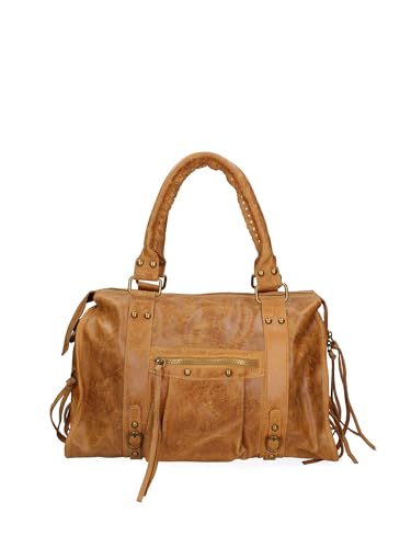 Gave Lux Damen-Umhängetasche aus echtem Wildleder. Handwerkliches Produkt. Hergestellt in Italien GLX220609023FBG Helles Leder 41x28x13 cm von Gave Lux