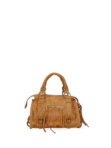 Gave Lux Damen-Umhängetasche aus echtem Wildleder. Handwerkliches Produkt. Hergestellt in Italien GLX220609123FBG Cognac 25x15x10 cm von Gave Lux