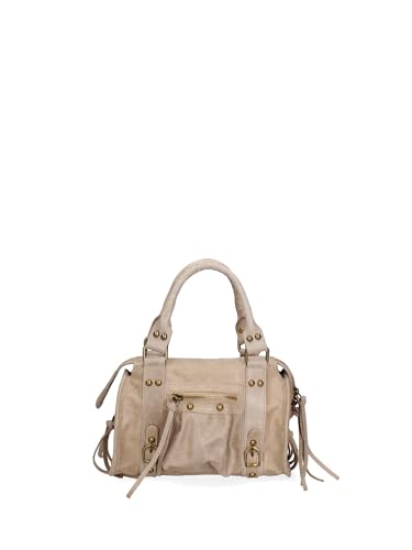 Gave Lux Damen-Umhängetasche aus echtem Wildleder. Handwerkliches Produkt. Hergestellt in Italien GLX220609123FBG Taupe 25x15x10 cm von Gave Lux
