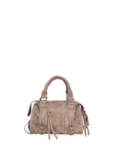 Gave Lux Damen-Umhängetasche aus echtem Wildleder. Handwerkliches Produkt. Hergestellt in Italien GLX220609123FBG Taupe 25x15x10 cm von Gave Lux