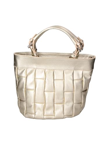 Gave Lux Damenhandtasche. Handwerkliches Produkt. Außenmaterial: Echtes Leder. HERGESTELLT IN ITALIEN. GLX22SILVIA-3423FBG-PLATINUM. 24x28x14cm von Gave Lux