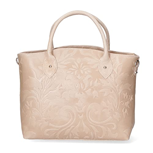 Gave Lux Enza Damen-Handtasche aus echtem Leder, hergestellt in Italien, 27 x 32 x 13 cm, Rosa, Einheitsgröße von Gave Lux
