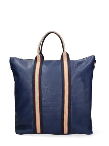 Gave Lux Handtasche umwandelbar in einen Damenrucksack aus echtem Leder Made in Italy 43 x 38 x 12 cm GLX2268974623FBG-PARENT, Jeansblau und Blau von Gave Lux