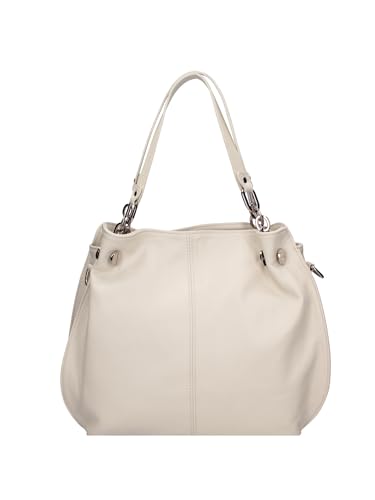 Gave Lux Schultertasche für Damen aus echtem sauvage Leder. Mit einem doppelten Fach und einem Schultergurt. Hergestellt in Italien. GLX22330523FBG-PARENT 38 x 30 x 12 cm, beige von Gave Lux