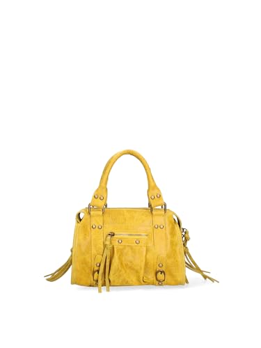 Gave Lux Schultertasche für Damen aus echtem Wildleder. Handwerkliches Produkt. Made in Italy GLX220609123FBG Helles Leder 25 x 15 x 10 cm, gelb, Einheitsgröße von Gave Lux