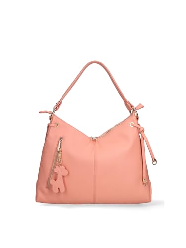 Gave Lux Schultertasche umwandelbar in einen Damenrucksack aus echtem Leder Made in Italy 39 x 30 x 12 cm, Lachsrosa, Einheitsgröße von Gave Lux