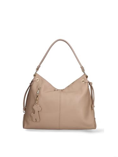Gave Lux Schultertasche umwandelbar in einen Damenrucksack aus echtem Leder Made in Italy 39 x 30 x 12 cm, Taupe, Einheitsgröße von Gave Lux