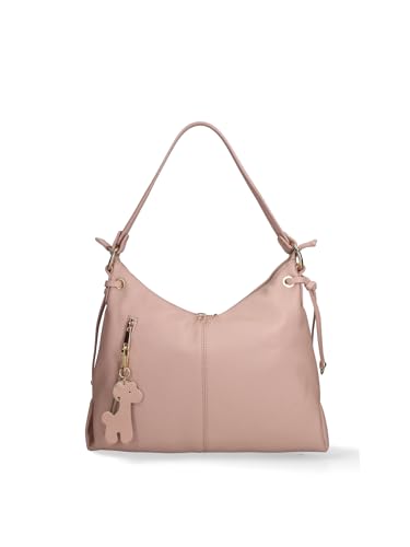 Gave Lux Schultertasche umwandelbar in einen Damenrucksack aus echtem Leder Made in Italy 39 x 30 x 12 cm, altrosa, Einheitsgröße von Gave Lux