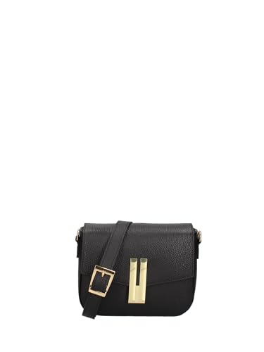 Gave Lux Umhängetasche für Damen aus echtem Leder, hergestellt in Italien, 21 x 13 x 6 cm, Schwarz , Einheitsgröße von Gave Lux