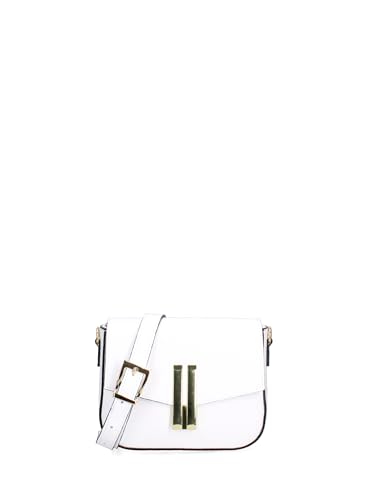 Gave Lux Umhängetasche für Damen aus echtem Leder, hergestellt in Italien, 21 x 13 x 6 cm, Weiß, Einheitsgröße von Gave Lux