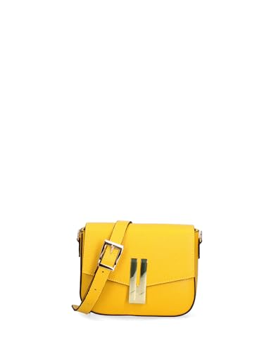 Gave Lux Umhängetasche für Damen aus echtem Leder, hergestellt in Italien, 21 x 13 x 6 cm, gelb, Einheitsgröße von Gave Lux