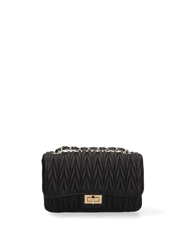 Gave Lux Umhängetasche für Damen aus echtem Leder, hergestellt in Italien, 23 x 14 x 7 cm, Schwarz , Einheitsgröße von Gave Lux