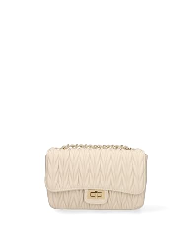 Gave Lux Umhängetasche für Damen aus echtem Leder, hergestellt in Italien, 23 x 14 x 7 cm, beige, Einheitsgröße von Gave Lux