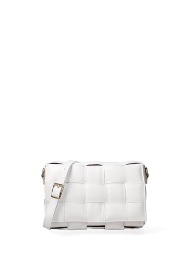 Gave Lux Umhängetasche für Damen aus echtem Leder, hergestellt in Italien, 26 x 17 x 6 cm, Weiß, Einheitsgröße von Gave Lux