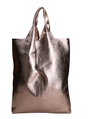 Gave Lux Damen Handtasche aus Laminat-Leder 44x38x3 cm Bronze von Gave Lux